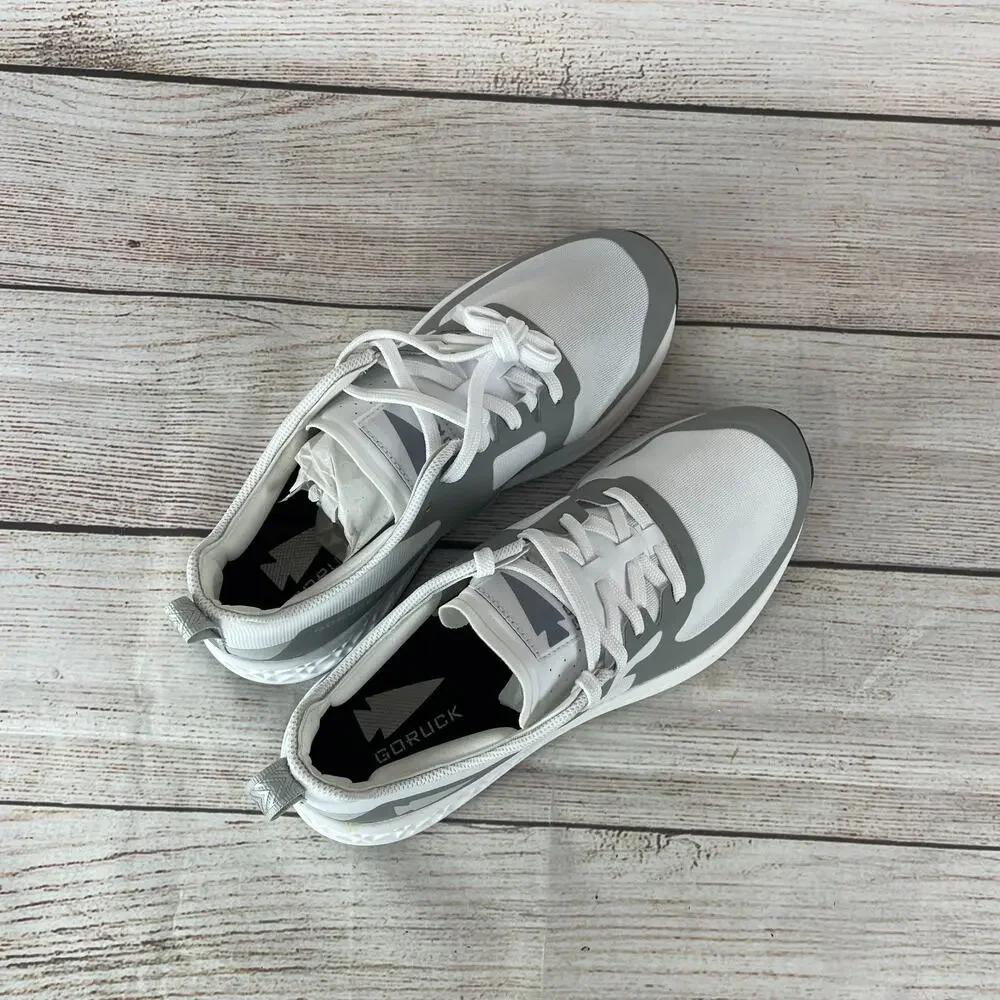 Go Ruck Rough Runner Mens Sz 8 Running Shoes White Speed Grey Raven - Picture 8 of 11